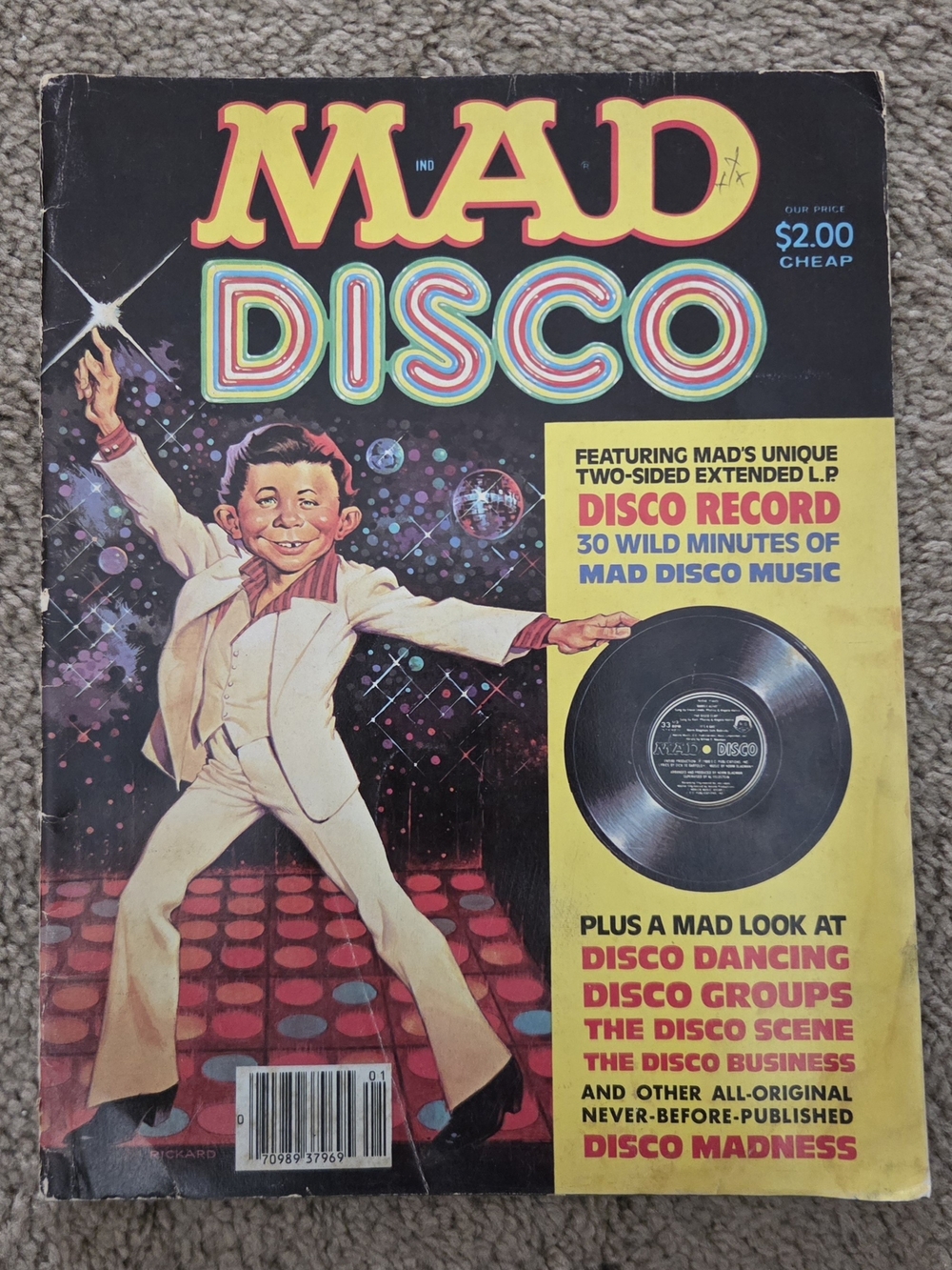 Vintage MAD Disco Magazine Cover โ Black, Yellow, Red
